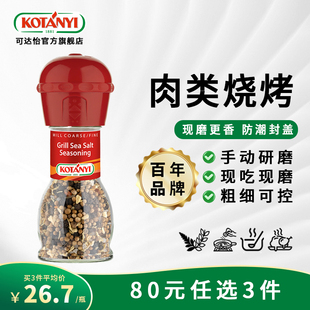家用香料进口 可达怡肉类烧烤用海盐复合调味料45g研磨器瓶装