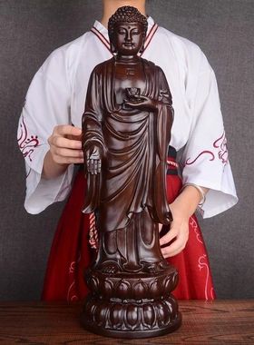 木雕摆件释迦牟尼实木质雕刻佛祖