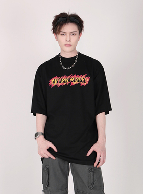 INVA重磅270g美式高级感短袖T恤男痞帅小众高级感上衣体恤情侣潮