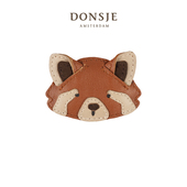 Donsje Josy特别系列小熊猫款 儿童发卡女宝可爱真皮发饰手工配饰