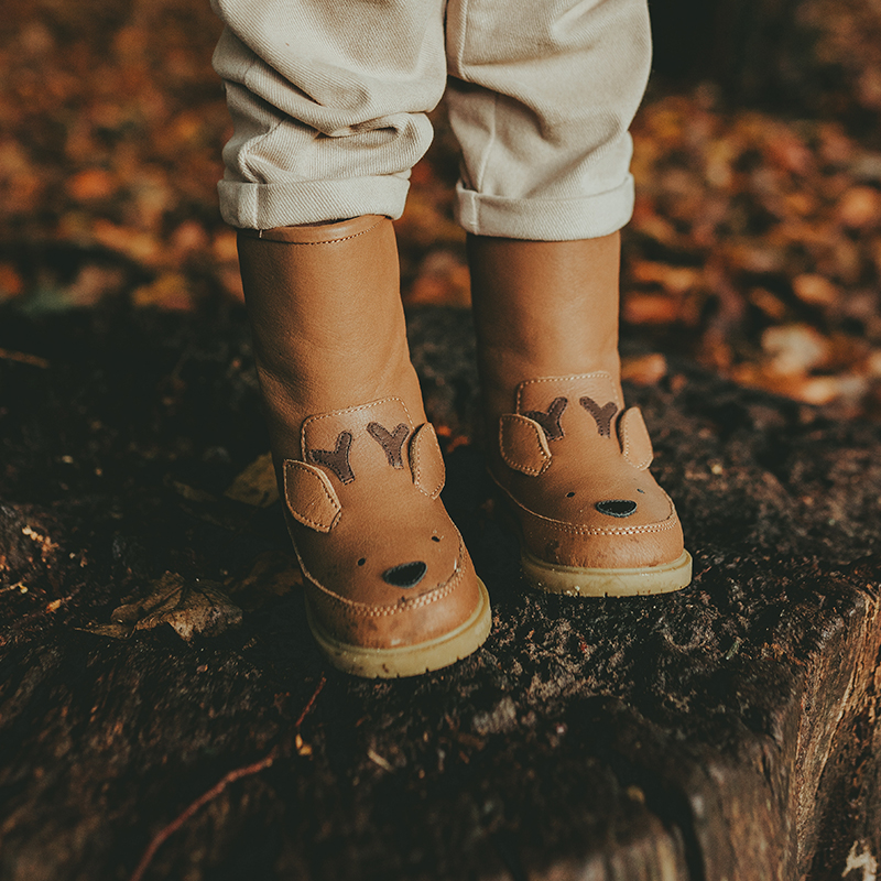 【新品】Donsje荷兰雄鹿款儿童中筒靴真皮靴冬季羊毛加绒短靴保暖