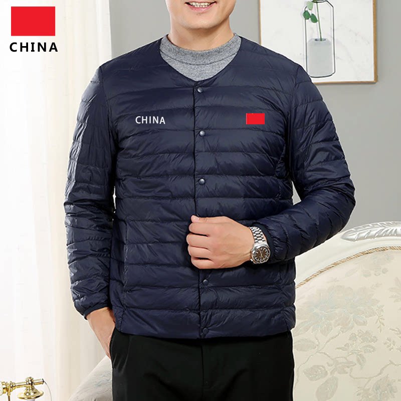 国家队中老年轻薄羽绒内胆男圆领贴身内穿保暖短款轻便羽绒服外套