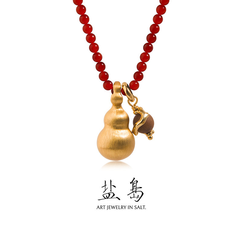 盐岛葫芦红玛瑙双挂坠串珠项链小众高级感轻奢原创本明年毛衣链女,饰品/流行首饰/时尚饰品新,项链,淘宝优惠券,粉丝福利购,淘宝优惠卷