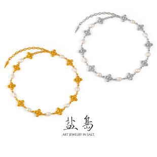 盐岛暗香十花珍珠短项链颈链轻奢小众高级感设计风饰品配饰锁骨链