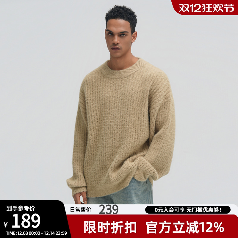 冬季圆领套头毛衣保暖内搭