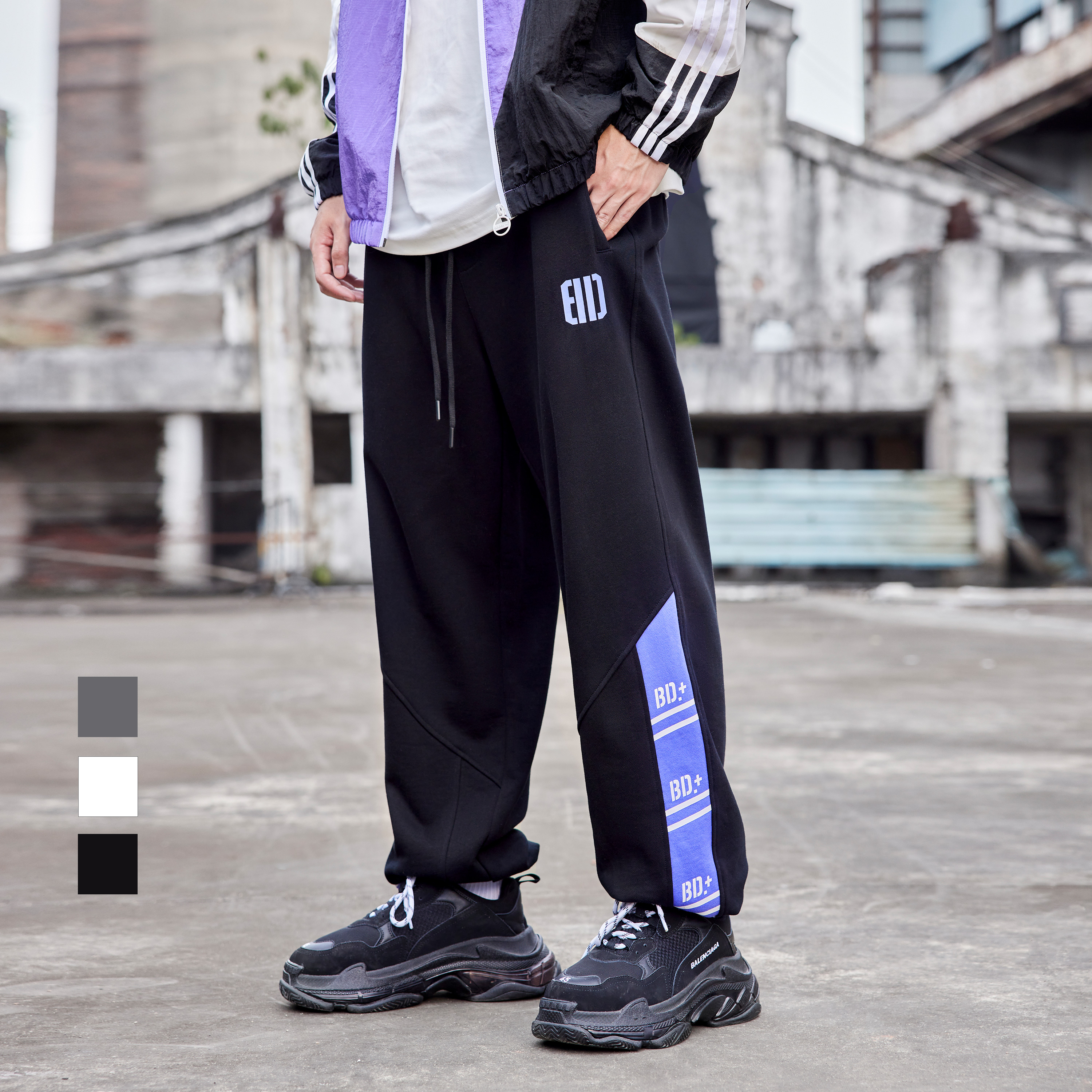 秋季纯棉休闲长裤男宽松束脚裤