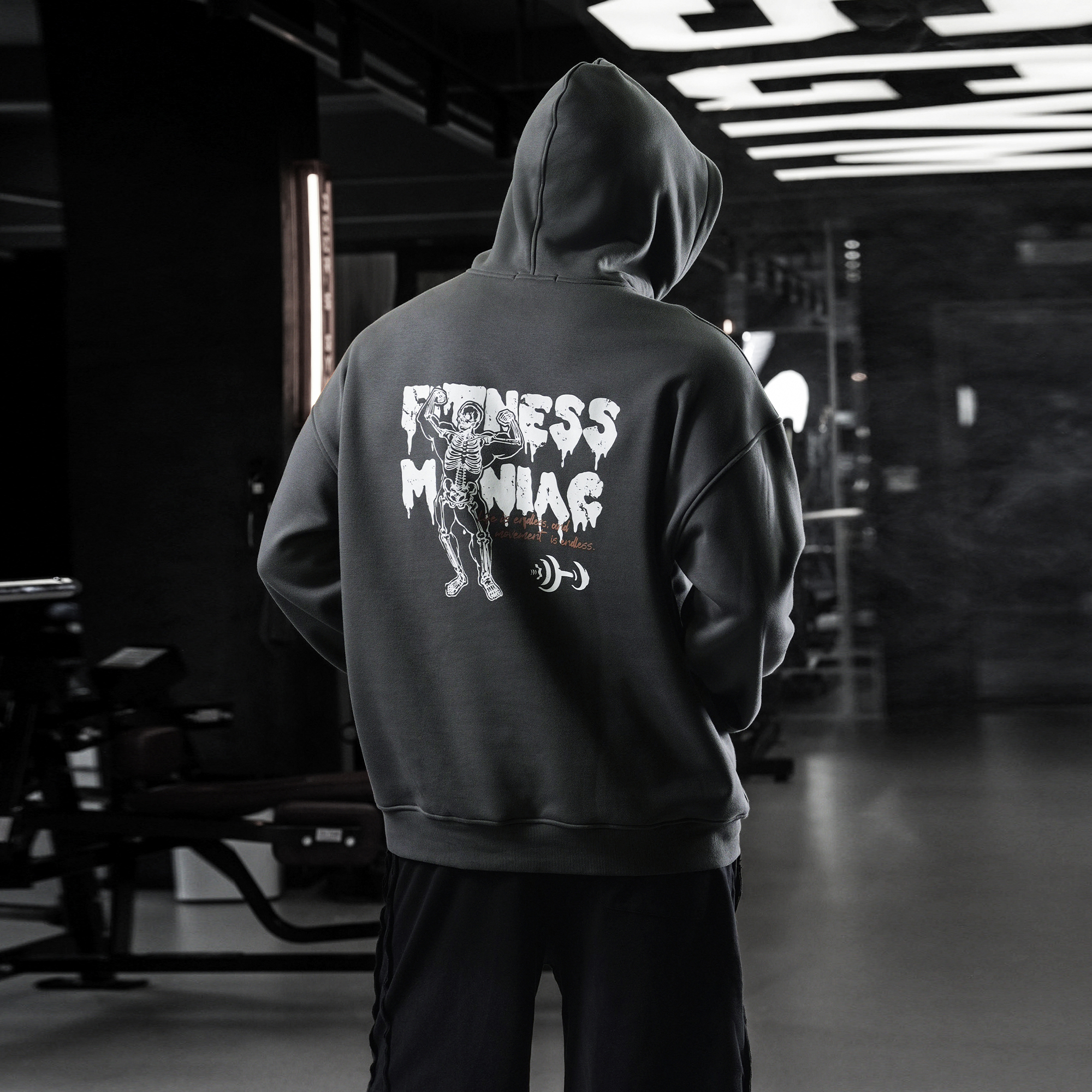 原创印花加绒美式套头卫衣