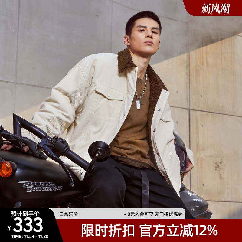 秋冬新款羊羔绒外套男加绒保暖