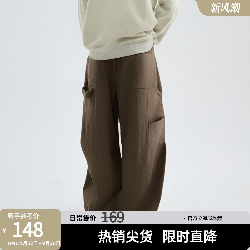 简约休闲伐木裤工装风弯刀裤