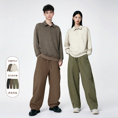 bdpowerup男女同款重磅polo衫美式工装裤
