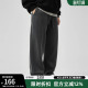 bdpowerup秋冬加绒斜纹直筒裤 男 男简约宽松休闲保暖运动长裤
