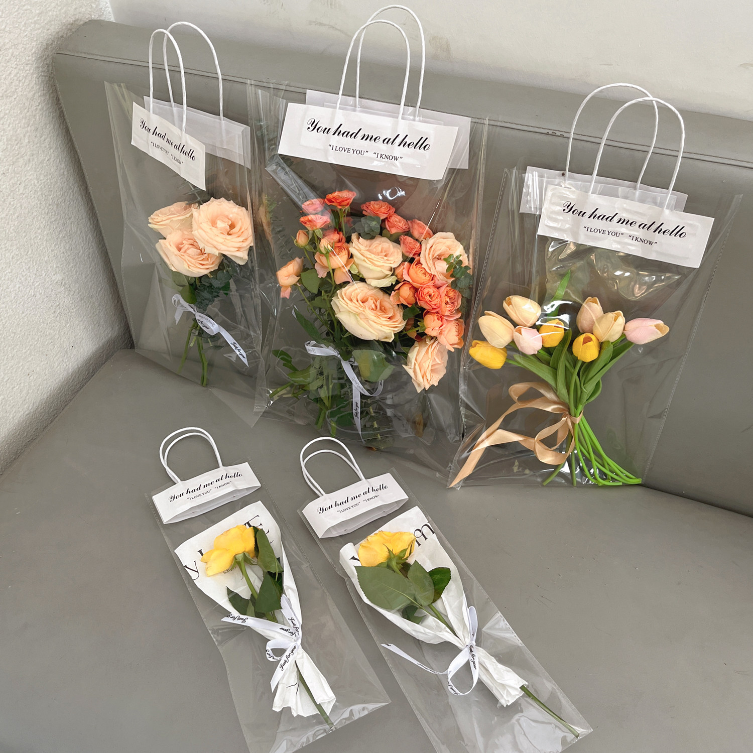 教师节鲜花手提袋小花束包装材料