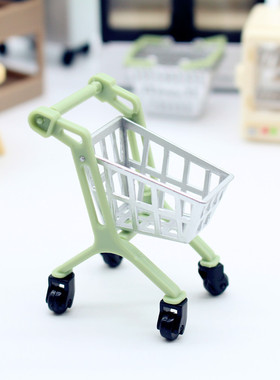 Dollhouse娃娃屋超市空间迷你手推车DIY自研厨房烘焙微缩场景模型