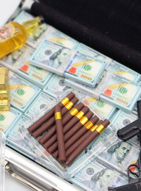 Dollhouse娃娃屋仿真雪茄烟盒套装军事微缩食玩兵人模型周边场景