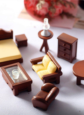 Dollhouse娃娃屋迷你1:12仿真简欧中式家具系列 袖珍家居摆设道具