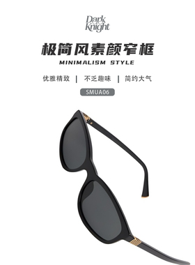 欧美ins新款猫眼太阳镜 高级感轻奢小众设计感墨镜板材窄框男女款