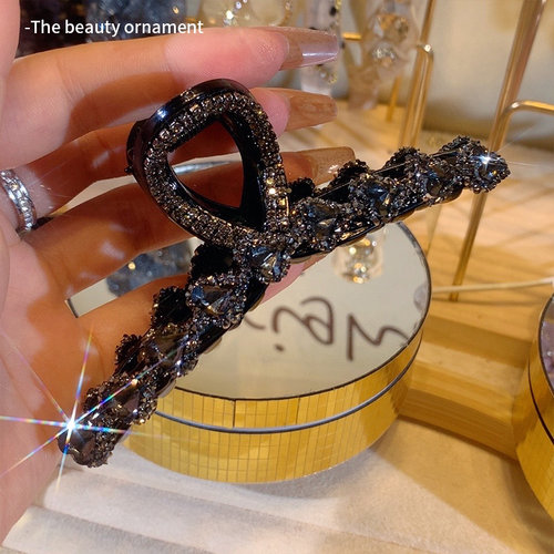 韩国东大门满钻盘发抓夹爱心