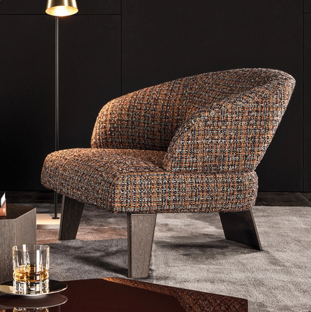 意式轻奢客厅里夫斯椅轻奢简约卧室真皮椅Reeves设计师单人沙发椅