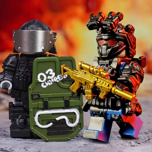 三角洲行动手办积木人仔特种兵深蓝军人红狼枪械中国特战队模型