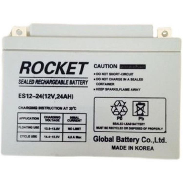 新款现货韩国ROCKET蓄电池ES12-2412V24AH经销商报价规格图片