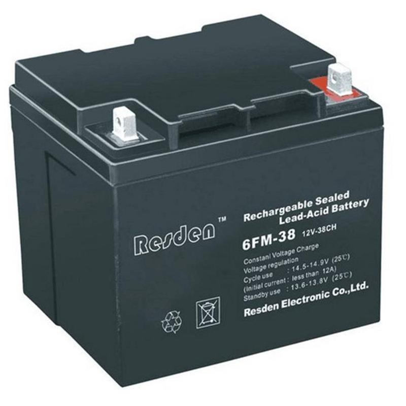 Resden12V38ah蓄电池6FM-38 太阳能免维护储能蓄电池