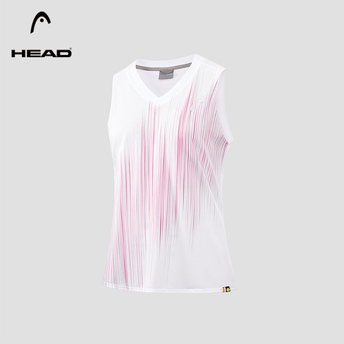 HEAD海德速干印花V领运动背心女