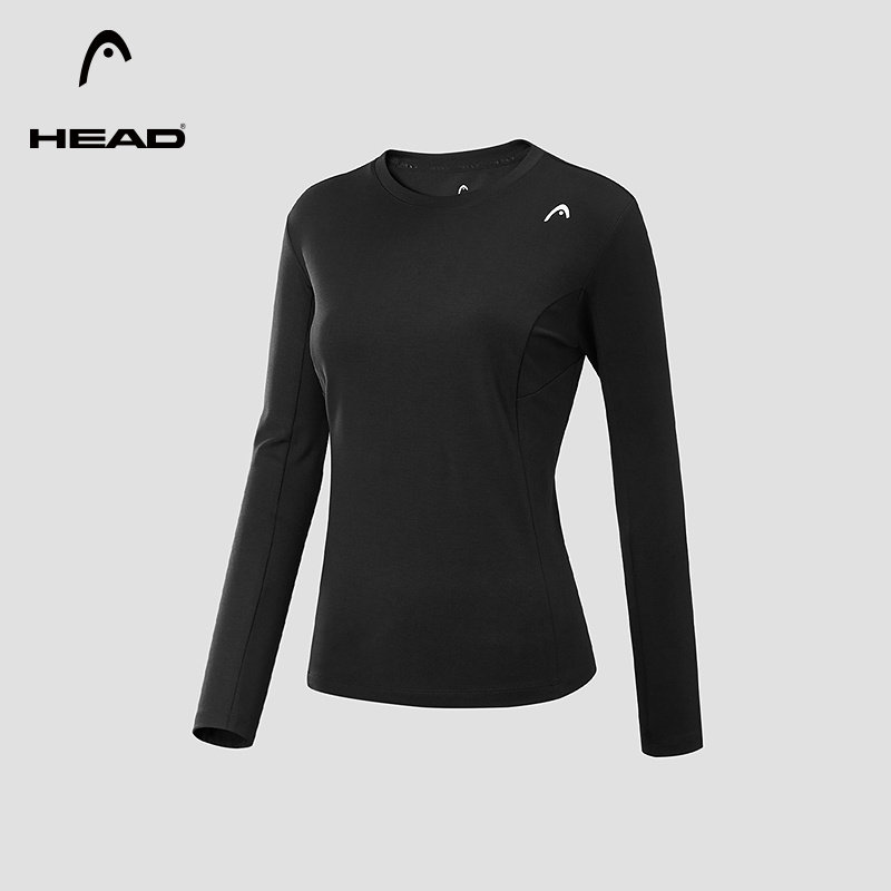 HEAD海德收腰圆领运动长袖T恤2025秋季新款训练健身基础女士内搭,运动服/休闲服装,运动T恤,淘宝优惠券,粉丝福利购,淘宝优惠卷