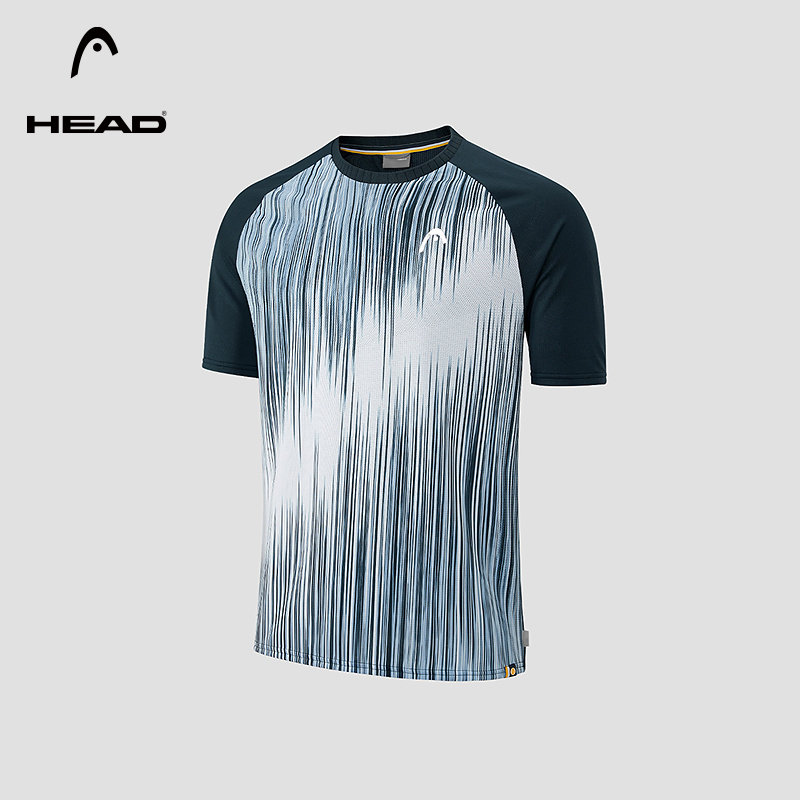 HEAD海德网球运动t恤男夏季速干透气圆领渐变短袖上衣
