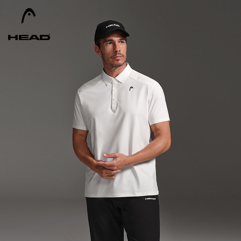 HEAD海德运动通勤翻领短T25秋季新款轻盈透气半开襟短袖POLO衫男,运动服/休闲服装,运动POLO衫,淘宝优惠券,粉丝福利购,淘宝优惠卷
