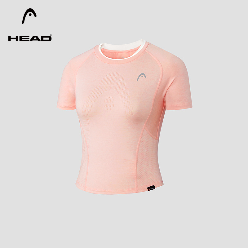 HEAD海德短款运动紧身短袖t恤女