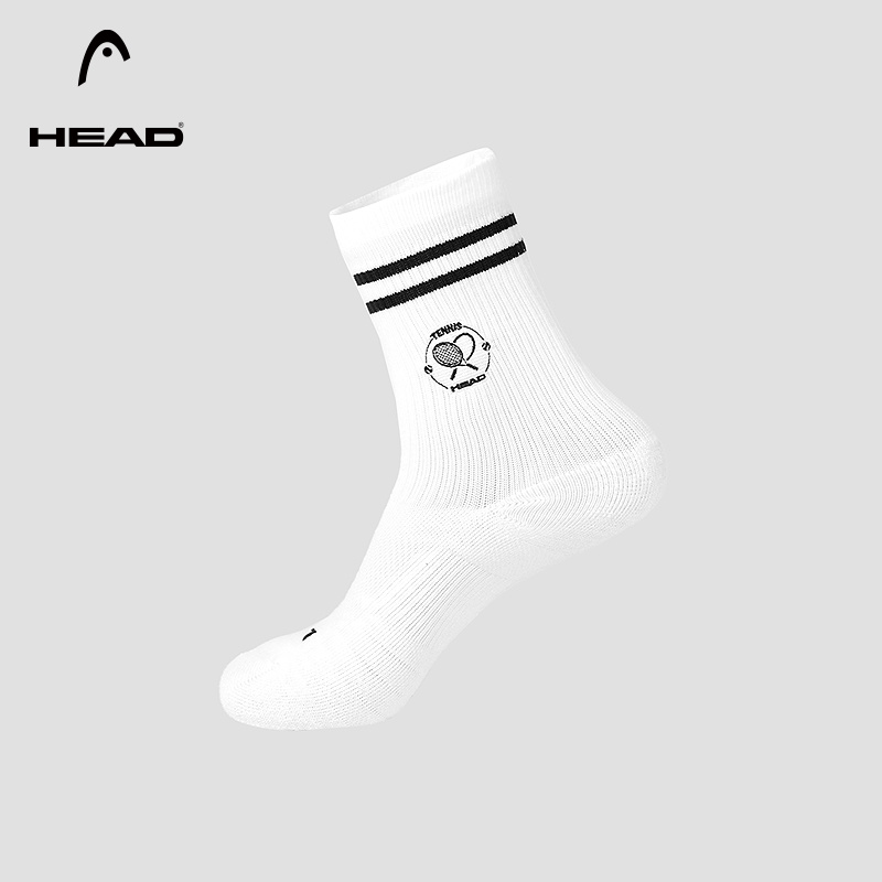 HEAD海德条纹撞色中筒运动袜一双