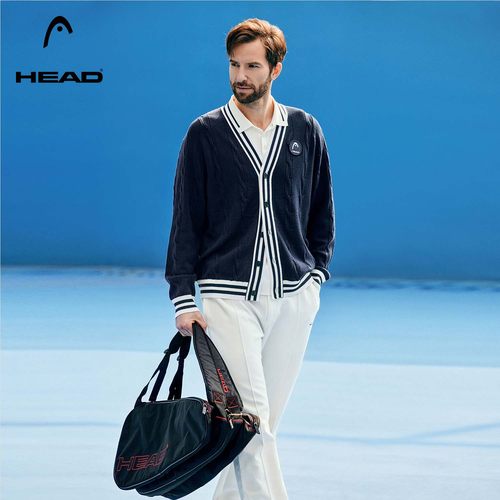 HEAD海德休闲羊毛针织开衫男