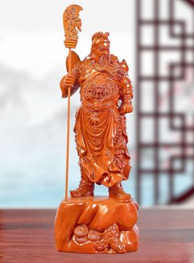 定制花梨木木雕关公武财神关帝爷横刀立刀关二爷客厅摆设公司开业