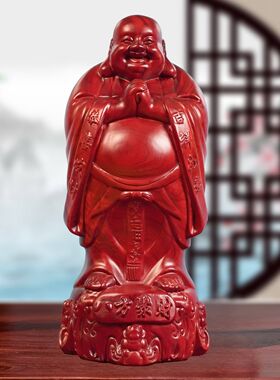 红花梨木雕弥勒佛摆件纯实木雕刻八方笑佛像工艺红木家居玄关送礼