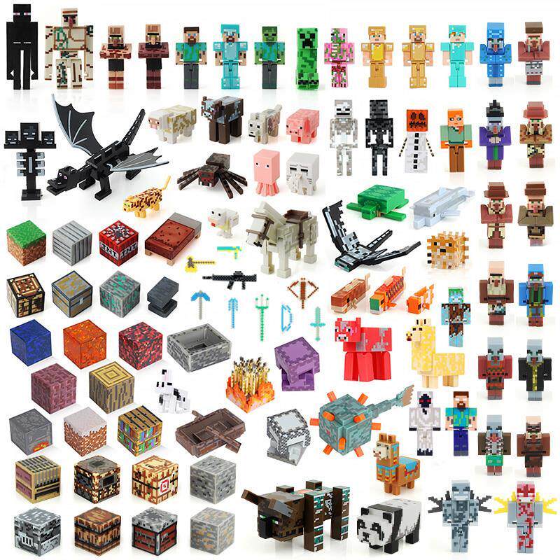 乐玩具我的世界塑料玩具公仔手办末影龙史蒂夫苦力怕铁傀儡玩偶高