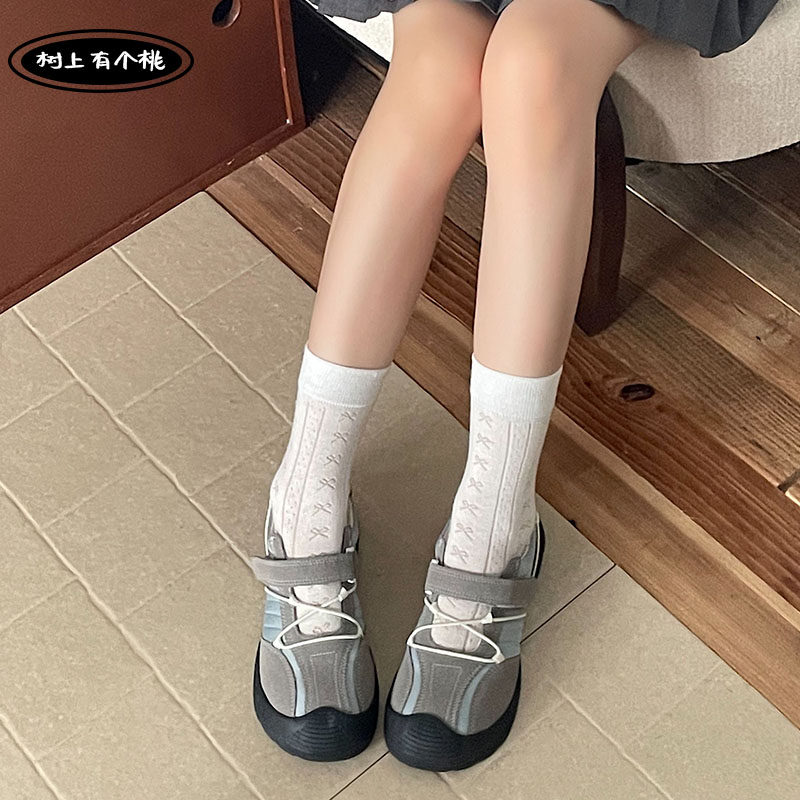树上有个桃复古丑萌休闲鞋女2026春季新款百搭运动鞋户外德训鞋子