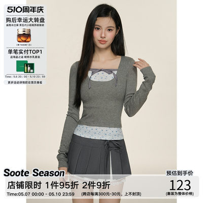 SooteSeasonT恤打底衫蝴蝶结