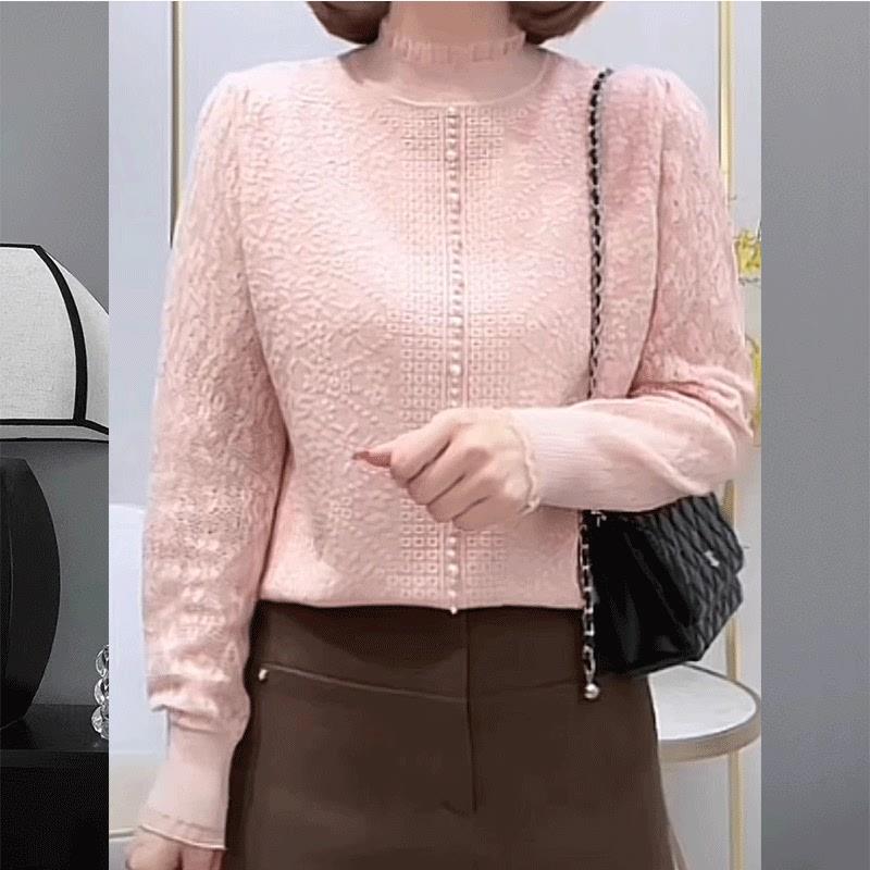 半高领针织打底衫女士长袖秋冬季2025新款洋气质减龄t恤内搭上衣