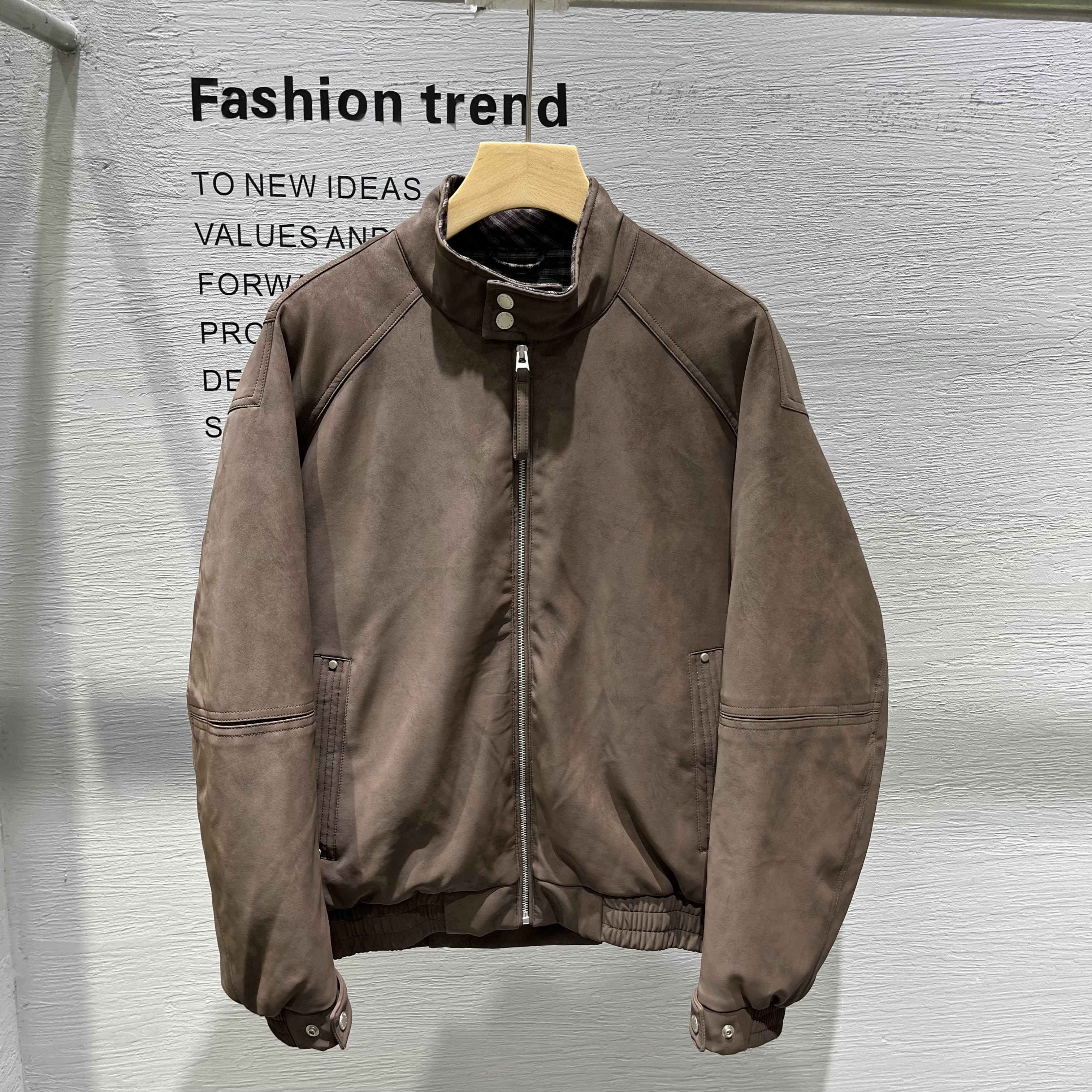 2026秋冬季新款美式复古夹克羽绒服外套男款休闲PU皮宽松痞帅上衣