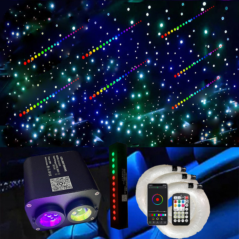 双单色汽车星空顶车内顶棚滚轮转动光纤灯彩色流星机LED声控闪烁