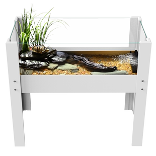 乌龟缸生态造景水陆缸别墅家用客厅养大乌龟专用特大号玻璃饲养箱