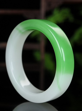 新疆和田玉女款手镯翠青玉石女士玉镯天然玉石新款少女玉镯子