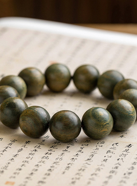 绿檀手串 手链木佛珠念珠圣檀木男女短款精工手工磨情侣手串腕饰