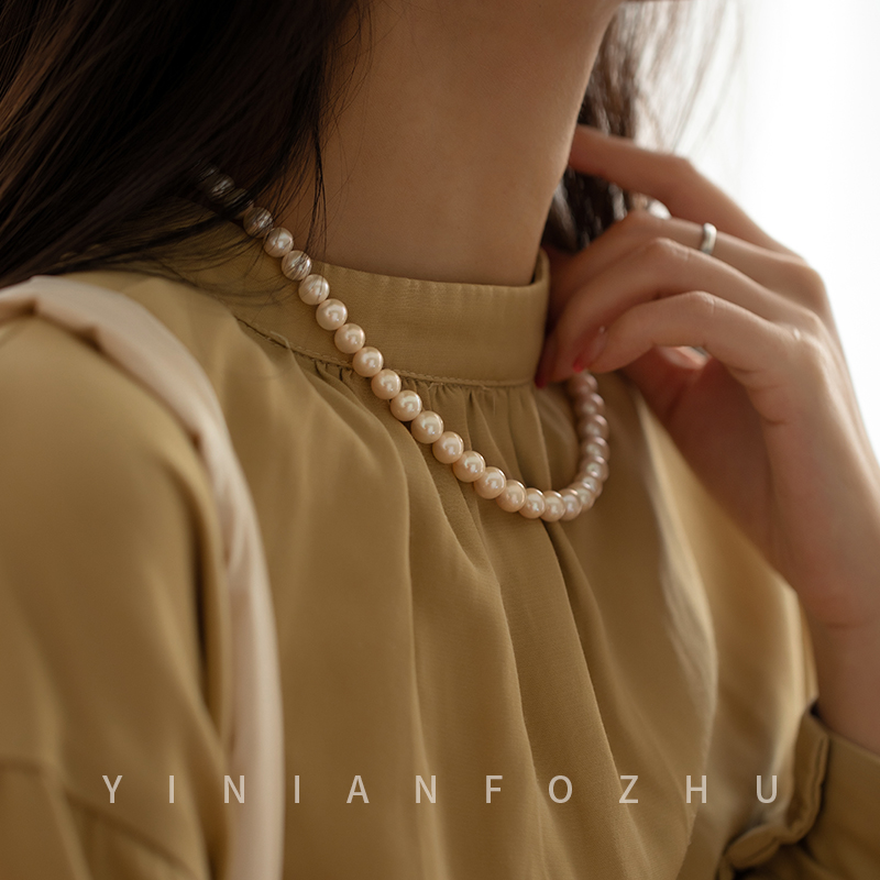 【秋冬特惠】法式天然淡水施家珍珠项链女高级感锁骨颈链ins风