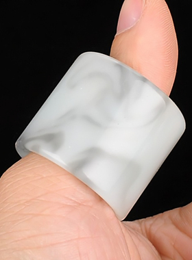 天然和田玉青花玉扳指戒指玉石大拇指指环文玩扳指新疆玉器男女款