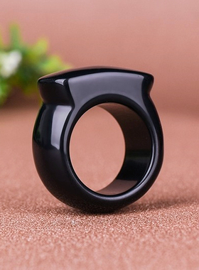 天然新疆和田玉墨玉马鞍面戒指情侣款对戒尾戒男女款玉石指环扳指