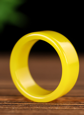 天然和田玉黄玉戒指指环男女款黄龙玉玉石戒指扳指新疆玉器