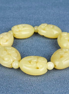天然玉石和田玉黄玉籽料佛手手链男女款福寿如意多子多福手串手排