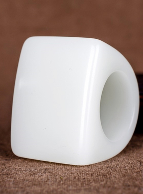 天然新疆和田玉白玉马鞍面扳指戒指羊脂玉大拇指指环戒指玉石扳指