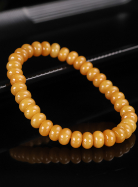 天然和田玉糖玉算盘珠手链手串男女款玉石手排且末糖料玉新疆玉器